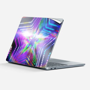 Surface Laptop 第7世代 13 インチ 用 スキンシール 全面スキンシール フル 背面 底 ステッカー 保護シール キャラクター かわいい 007397 カラフル レインボー 星 スター