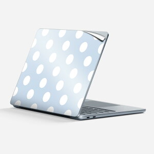 Surface Laptop 第7世代 13 インチ 用 スキンシール 全面スキンシール フル 背面 底 ステッカー 保護シール キャラクター かわいい 009079 シンプル 水玉 ドット 青