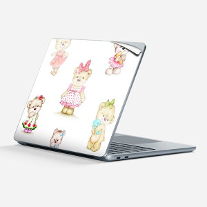 Surface Laptop 第7世代 13 インチ 用 スキンシール 全面スキンシール フル 背面 底 ステッカー 保護シール キャラクター かわいい 009649 動物 熊 キャラクター