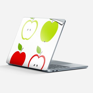 Surface Laptop 第7世代 13 インチ 用 スキンシール 全面スキンシール フル 背面 底 ステッカー 保護シール キャラクター かわいい 009688 りんご 赤 緑