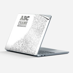 Surface Laptop 第7世代 13 インチ 用 スキンシール 全面スキンシール フル 背面 底 ステッカー 保護シール キャラクター かわいい 009694 英語 文字 白 黒