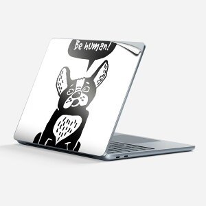 Surface Laptop 第7世代 13 インチ 用 スキンシール 全面スキンシール フル 背面 底 ステッカー 保護シール キャラクター かわいい 010972 犬 キャラクター 英語