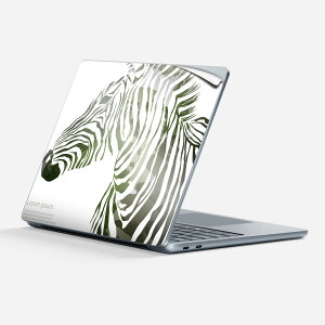 Surface Laptop 第7世代 13 インチ 用 スキンシール 全面スキンシール フル 背面 底 ステッカー 保護シール キャラクター かわいい 011773 動物 アニマル シマウマ