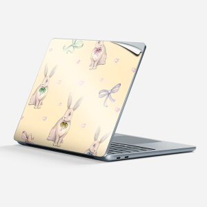 Surface Laptop 第7世代 13 インチ 用 スキンシール 全面スキンシール フル 背面 底 ステッカー 保護シール キャラクター かわいい 012210 うさぎ リボン かわいい