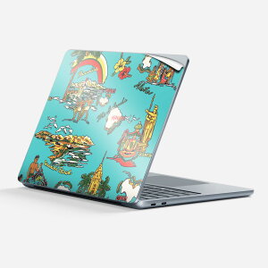 Surface Laptop 第7世代 13 インチ 用 スキンシール 全面スキンシール フル 背面 底 ステッカー 保護シール キャラクター かわいい 014620 ハワイ ヤシの木 ハイビスカス