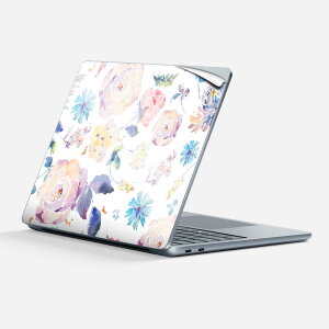 Surface Laptop 第7世代 13 インチ 用 スキンシール 全面スキンシール フル 背面 底 ステッカー 保護シール キャラクター かわいい 014674 花 カラフル