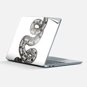 Surface Laptop 第7世代 13 インチ 用 スキンシール 全面スキンシール フル 背面 底 ステッカー 保護シール キャラクター かわいい 017492 リアル 蛇 ヘビ