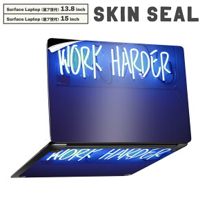 Surface Laptop 第7世代 13.8 / 15 インチ 用 スキンシール 全面スキンシール フル laptop7用 背面 底 ステッカー 保護シール キャラクター かわいい 023986 文字 英字 ネオン 看板