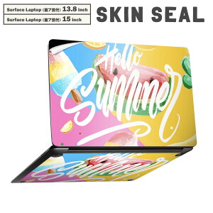 Surface Laptop ��7���� 13.8 / 15 �C���` �p �X�L���V�[�� �S�ʃX�L���V�[�� �t�� laptop7�p �w�� �� �X�e�b�J�[ �ی�V�[�� �L�����N�^�[ ���킢�� 033454 summer �ʕ�