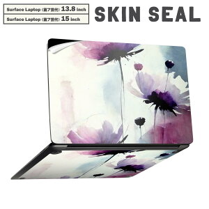 Surface Laptop ��7���� 13.8 / 15 �C���` �p �X�L���V�[�� �S�ʃX�L���V�[�� �t�� laptop7�p �w�� �� �X�e�b�J�[ �ی�V�[�� �L�����N�^�[ ���킢�� 033766 �� flower