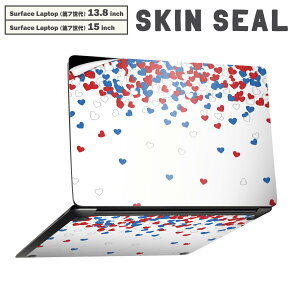 Surface Laptop ��7���� 13.8 / 15 �C���` �p �X�L���V�[�� �S�ʃX�L���V�[�� �t�� laptop7�p �w�� �� �X�e�b�J�[ �ی�V�[�� �L�����N�^�[ ���킢�� 008251 �n�[�g�@�ԁ@���b�h�@�@�u���[�@�͗l