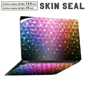 Surface Laptop ��7���� 13.8 / 15 �C���` �p �X�L���V�[�� �S�ʃX�L���V�[�� �t�� laptop7�p �w�� �� �X�e�b�J�[ �ی�V�[�� �L�����N�^�[ ���킢�� 008344 �J���t���@���C���{�[�@���炫��@�͗l