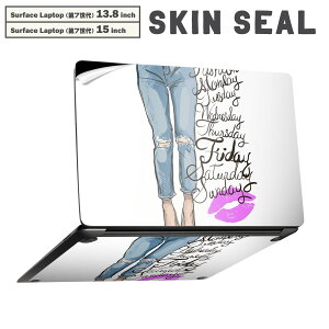 Surface Laptop 第7世代 13.8 / 15 インチ 用 スキンシール 全面スキンシール フル laptop7用 背面 底 ステッカー 保護シール キャラクター かわいい 010761 ファッション 唇 英語