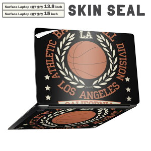 Surface Laptop 第7世代 13.8 / 15 インチ 用 スキンシール 全面スキンシール フル laptop7用 背面 底 ステッカー 保護シール キャラクター かわいい 012256 バスケ ボール 英語
