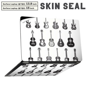 Surface Laptop 第7世代 13.8 / 15 インチ 用 スキンシール 全面スキンシール フル laptop7用 背面 底 ステッカー 保護シール キャラクター かわいい 014361 ギター 音楽 楽器