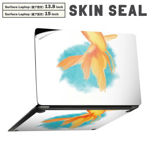 Surface Laptop ��7���� 13.8 / 15 �C���` �p �X�L���V�[�� �S�ʃX�L���V�[�� �t�� laptop7�p �w�� �� �X�e�b�J�[ �ی�V�[�� �L�����N�^�[ ���킢�� 019753 ���� Goldfish ��