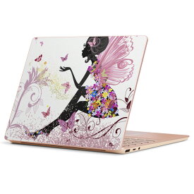 Surface Laptop Go (2020) 専用 スキンシール Microsoft サーフェス サーフィス ノートブック ノートパソコン カバー ケース フィルム ステッカー アクセサリー 保護 001181 クール 妖精　蝶々　花