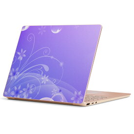 Surface Laptop Go (2020) 専用 スキンシール Microsoft サーフェス サーフィス ノートブック ノートパソコン カバー ケース フィルム ステッカー アクセサリー 保護 001996 花　　紫