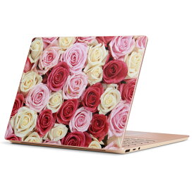 Surface Laptop Go (2020) 専用 スキンシール Microsoft サーフェス サーフィス ノートブック ノートパソコン カバー ケース フィルム ステッカー アクセサリー 保護 005272 薔薇　ピンク　白　赤