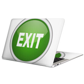 MacBook 用 スキンシール マックブック 13インチ 〜 16インチ MacBook Pro / MacBook Air 各種対応 ノートパソコン カバー ケース フィルム ステッカー アクセサリー 保護 000285 出口　マーク　緑