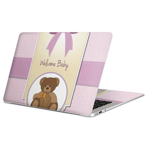 MacBook 用 スキンシール マックブック 13インチ 〜 16インチ MacBook Pro / MacBook Air 各種対応 ノートパソコン カバー ケース フィルム ステッカー アクセサリー 保護 001158 クマ リボン