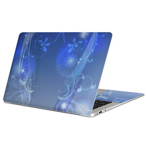 MacBook 用 スキンシール マックブック 13インチ 〜 16インチ MacBook Pro / MacBook Air 各種対応 ノートパソコン カバー ケース フィルム ステッカー アクセサリー 保護 001402 青 花