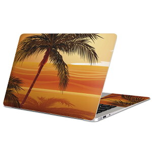 MacBook 用 スキンシール マックブック 13インチ 〜 16インチ MacBook Pro / MacBook Air 各種対応 ノートパソコン カバー ケース フィルム ステッカー アクセサリー 保護 001419 ヤシの木 夕日