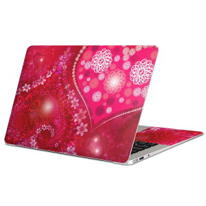 MacBook 用 スキンシール マックブック 13インチ 〜 16インチ MacBook Pro / MacBook Air 各種対応 ノートパソコン カバー ケース フィルム ステッカー アクセサリー 保護 001568 ハート 花