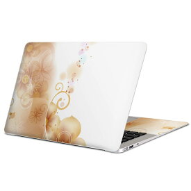 MacBook 用 スキンシール マックブック 13インチ 〜 16インチ MacBook Pro / MacBook Air 各種対応 ノートパソコン カバー ケース フィルム ステッカー アクセサリー 保護 001979 花　　オレンジ