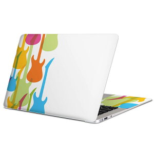 MacBook 用 スキンシール マックブック 13インチ 〜 16インチ MacBook Pro / MacBook Air 各種対応 ノートパソコン カバー ケース フィルム ステッカー アクセサリー 保護 002557 音楽 ギター カラフル