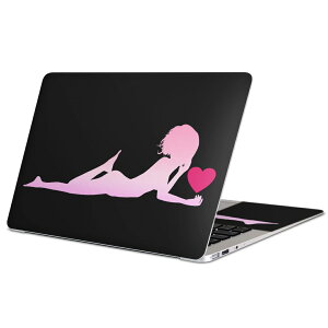MacBook 用 スキンシール マックブック 13インチ 〜 16インチ MacBook Pro / MacBook Air 各種対応 ノートパソコン カバー ケース フィルム ステッカー アクセサリー 保護 003156 人物 イラスト ピンク