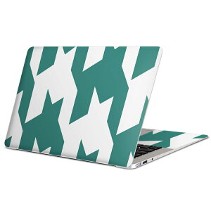 MacBook 用 スキンシール マックブック 13インチ 〜 16インチ MacBook Pro / MacBook Air 各種対応 ノートパソコン カバー ケース フィルム ステッカー アクセサリー 保護 003846 千鳥柄 緑