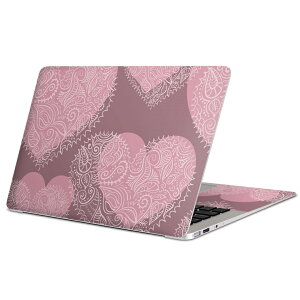 MacBook 用 スキンシール マックブック 13インチ 〜 16インチ MacBook Pro / MacBook Air 各種対応 ノートパソコン カバー ケース フィルム ステッカー アクセサリー 保護 004801 ハート ペイズリー ピ
