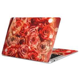 MacBook 用 スキンシール マックブック 13インチ 〜 16インチ MacBook Pro / MacBook Air 各種対応 ノートパソコン カバー ケース フィルム ステッカー アクセサリー 保護 004966 薔薇　赤　写真
