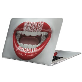 MacBook 用 スキンシール マックブック 13インチ 〜 16インチ MacBook Pro / MacBook Air 各種対応 ノートパソコン カバー ケース フィルム ステッカー アクセサリー 保護 005717 唇　バーコード