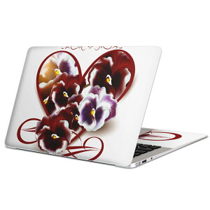 MacBook 用 スキンシール マックブック 13インチ 〜 16インチ MacBook Pro / MacBook Air 各種対応 ノートパソコン カバー ケース フィルム ステッカー アクセサリー 保護 006152 花  ハート