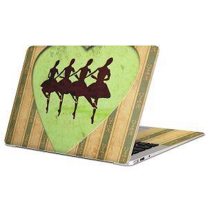 MacBook 用 スキンシール マックブック 13インチ 〜 16インチ MacBook Pro / MacBook Air 各種対応 ノートパソコン カバー ケース フィルム ステッカー アクセサリー 保護 007319 バレエ ハート ストラ