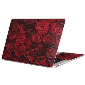 MacBook 用 スキンシール マックブック 13インチ 〜 16インチ MacBook Pro / MacBook Air 各種対応 ノートパソコン カバー ケース フィルム ステッカー アクセサリー 保護 008204 花　　写真　薔薇　赤　レッド