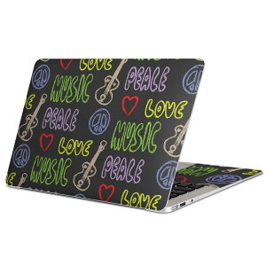 MacBook 用 スキンシール マックブック 13インチ 〜 16インチ MacBook Pro / MacBook Air 各種対応 ノートパソコン カバー ケース フィルム ステッカー アクセサリー 保護 008725 音楽 ギター カラフル