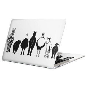 MacBook 用 スキンシール マックブック 13インチ 〜 16インチ MacBook Pro / MacBook Air 各種対応 ノートパソコン カバー ケース フィルム ステッカー アクセサリー 保護 009664 動物 サファリ 白 黒