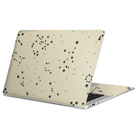 MacBook 用 スキンシール マックブック 13インチ 〜 16インチ MacBook Pro / MacBook Air 各種対応 ノートパソコン カバー ケース フィルム ステッカー アクセサリー 保護 010737 星　星座　黒