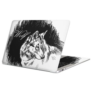 MacBook 用 スキンシール マックブック 13インチ 〜 16インチ MacBook Pro / MacBook Air 各種対応 ノートパソコン カバー ケース フィルム ステッカー アクセサリー 保護 011450 動物 アニマル オオカ
