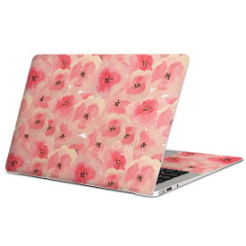 MacBook 用 スキンシール マックブック 13インチ 〜 16インチ MacBook Pro / MacBook Air 各種対応 ノートパソコン カバー ケース フィルム ステッカー アクセサリー 保護 012157 花　花柄　ピンク