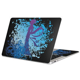 MacBook 用 スキンシール マックブック 13インチ 〜 16インチ MacBook Pro / MacBook Air 各種対応 ノートパソコン カバー ケース フィルム ステッカー アクセサリー 保護 012285 女性　イラスト　水色