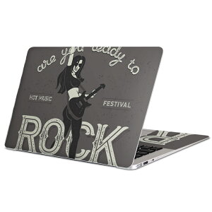 MacBook 用 スキンシール マックブック 13インチ 〜 16インチ MacBook Pro / MacBook Air 各種対応 ノートパソコン カバー ケース フィルム ステッカー アクセサリー 保護 012320 ロック 女性 ギター