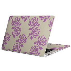MacBook 用 スキンシール マックブック 13インチ 〜 16インチ MacBook Pro / MacBook Air 各種対応 ノートパソコン カバー ケース フィルム ステッカー アクセサリー 保護 012481 バラ　花　紫