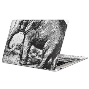MacBook 用 スキンシール マックブック 13インチ 〜 16インチ MacBook Pro / MacBook Air 各種対応 ノートパソコン カバー ケース フィルム ステッカー アクセサリー 保護 014371 ゾウ 動物 アニマル