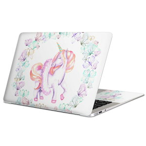 MacBook 用 スキンシール マックブック 13インチ 〜 16インチ MacBook Pro / MacBook Air 各種対応 ノートパソコン カバー ケース フィルム ステッカー アクセサリー 保護 014461 ユニコーン 蝶 パステ