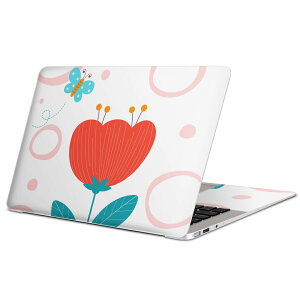 MacBook 用 スキンシール マックブック 13インチ 〜 16インチ MacBook Pro / MacBook Air 各種対応 ノートパソコン カバー ケース フィルム ステッカー アクセサリー 保護 014918 花 かわいい 蝶