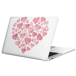 MacBook 用 スキンシール マックブック 13インチ 〜 16インチ MacBook Pro / MacBook Air 各種対応 ノートパソコン カバー ケース フィルム ステッカー アクセサリー 保護 015366 ハート  ピンク 英字